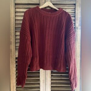 Universal Thread Women's Textured Crew Neck Sweater - Rust